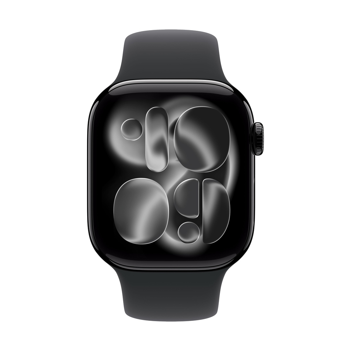 Apple Watch Series 11, 42 мм корпус из алюминия цвета «Jet Black», ремешок Sport Band цвета «Black»