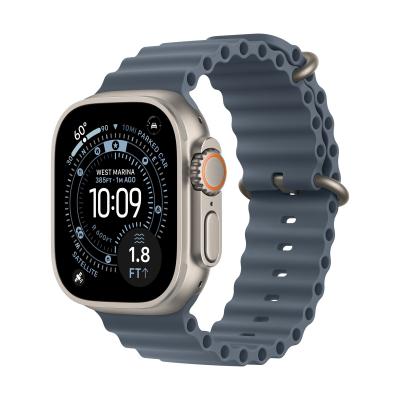 Apple Watch Ultra 3 (2025), 49 мм корпус из титана цвета «Natural», ремешок Ocean Band цвета «Anchor Blue»