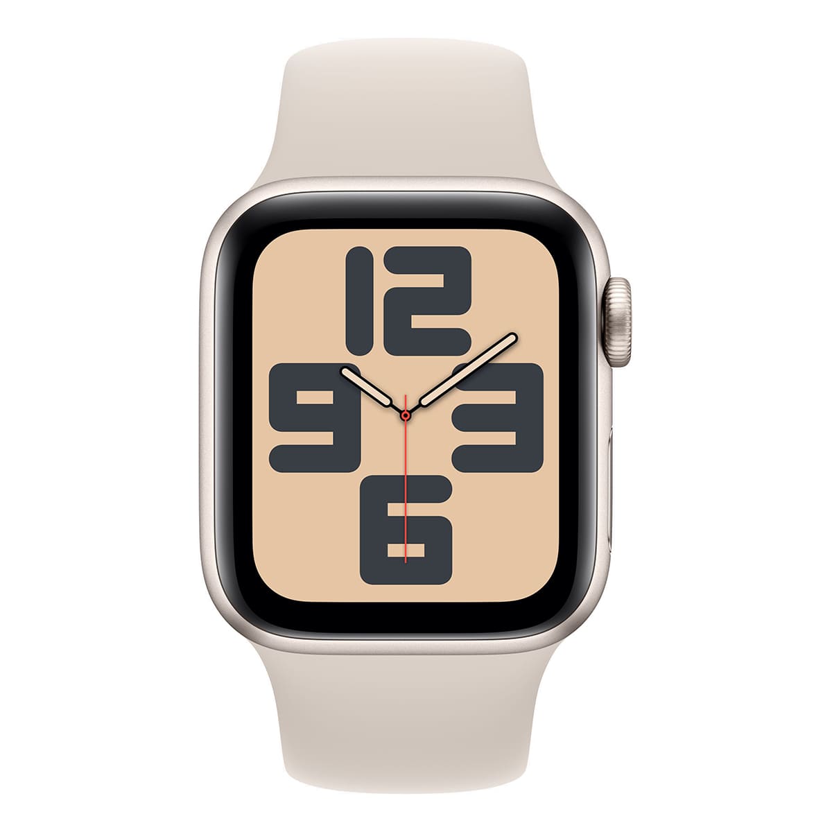 Apple Watch SE (2024), 44 мм корпус из алюминия цвета «Starlight», спортивный ремешок «Starlight»