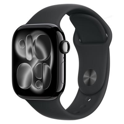 Apple Watch Series 11, 42 мм корпус из алюминия цвета «Jet Black», ремешок Sport Band цвета «Black»