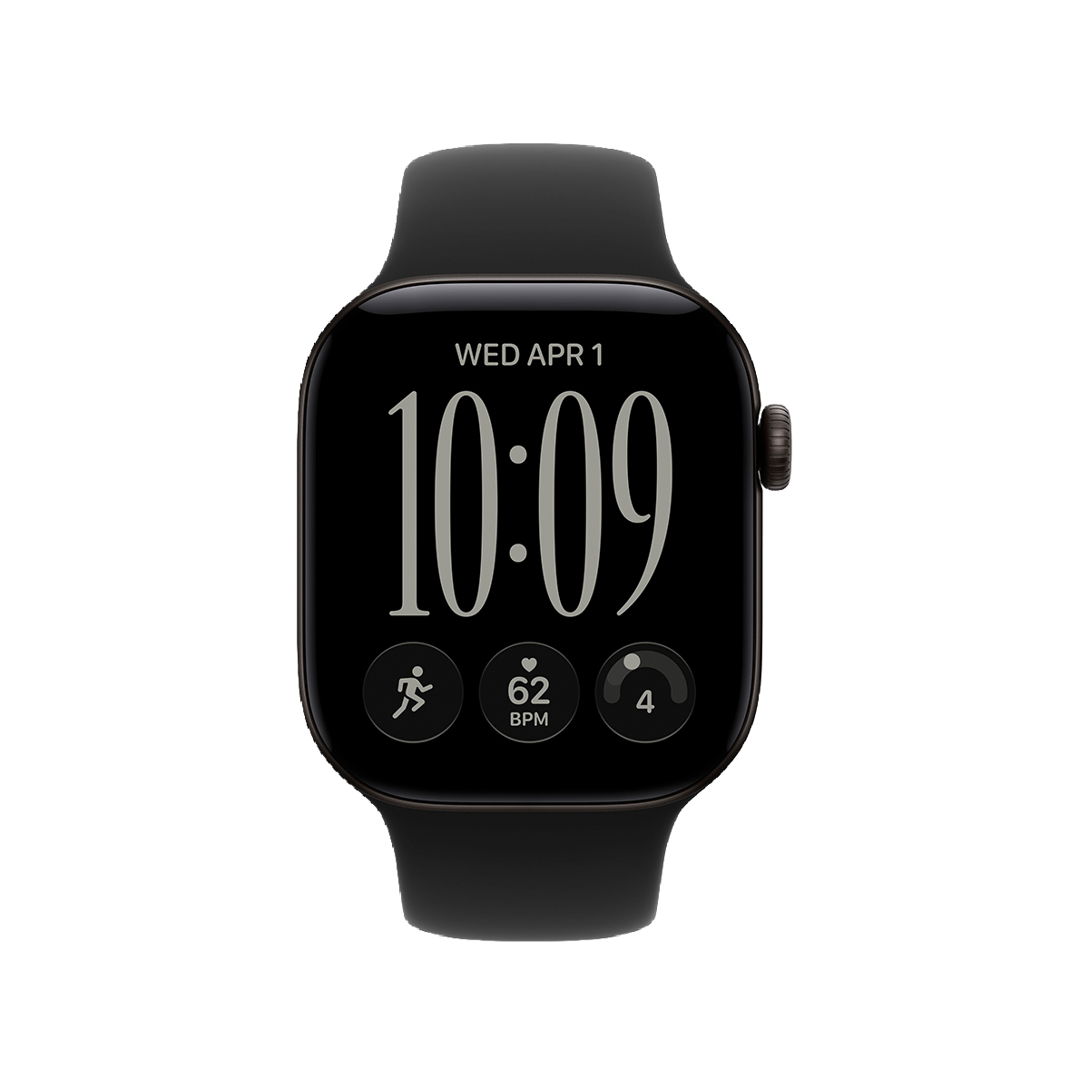 Apple Watch Series 12, 42 мм корпус из алюминия цвета «Black», ремешок Sport Band размера S/M цвета «Black»